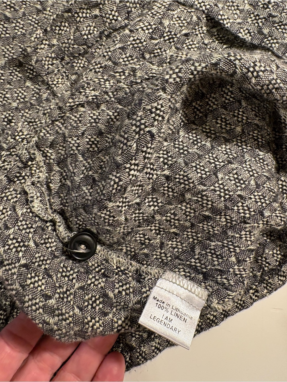Flax Gray Textured Button-Front Relaxed Jacket - Picture 9 of 9